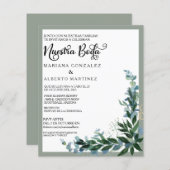 Spaanse bruiloft Nuestra Boda RSVP Eucalyptus (Voorkant / Achterkant)