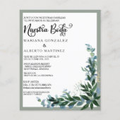 Spaanse bruiloft Nuestra Boda RSVP Eucalyptus (Voorkant)