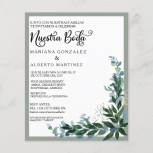 Spaanse bruiloft Nuestra Boda RSVP Eucalyptus