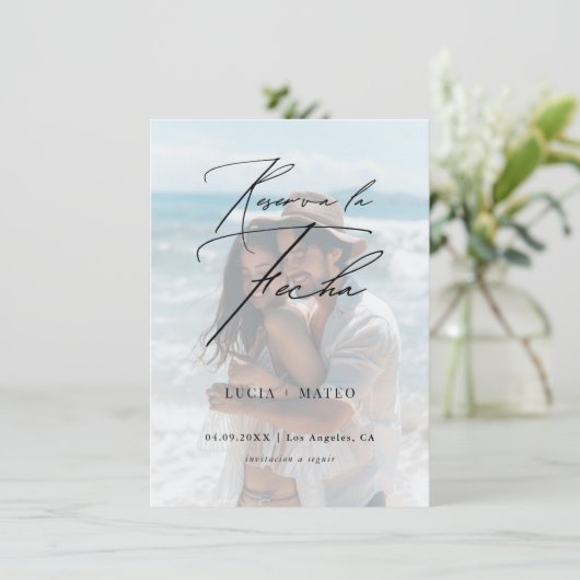 Spaanse bruiloft | Reserva La Fecha Foto Overlay Save The Date (Staand voorkant)
