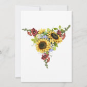 Spaanse bruiloft Sunflower Burgundy Rustic Kaart (Achterkant)