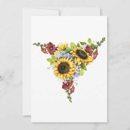 Spaanse bruiloft Sunflower Burgundy Rustic Kaart (Achterkant)