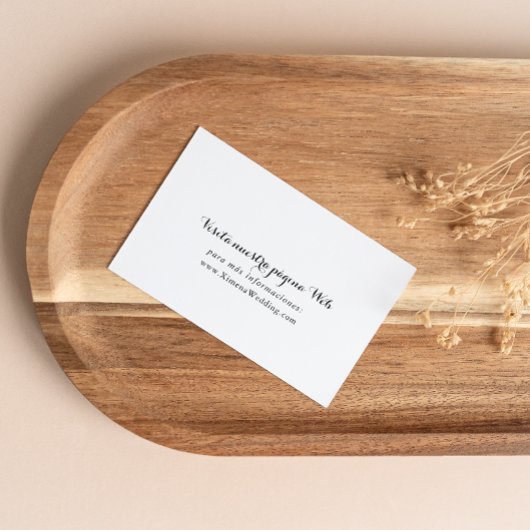 Spaanse bruiloft website informatiekaartje