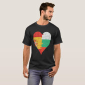 Spaanse Bulgaarse Vlag Hart T-shirt (Voorkant volledig)