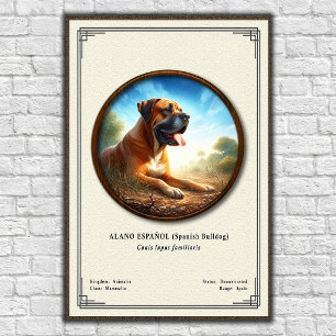 Spaanse Bulldog (Alano Español) Zoologie Serie Poster