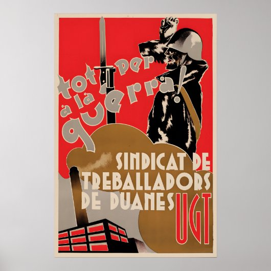 Spaanse Burgeroorlog Poster Alles voor de oorlog!  (Voorkant)