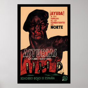 Spaanse Burgeroorlog Poster Asturische Mijnwerkers