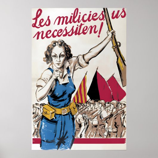 Spaanse Burgeroorlog Poster De milities hebben jou (Voorkant)
