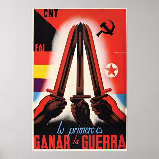 Spaanse Burgeroorlog Poster Het eerste is om te wi (Voorkant)