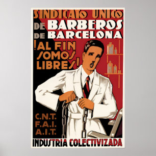 Spaanse Burgeroorlog Poster Kappers van Barcelona.