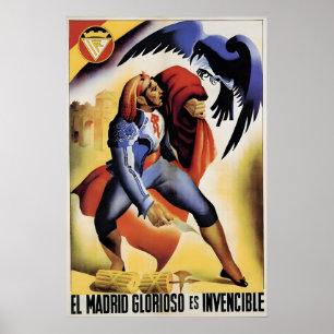 Spaanse Burgeroorlog Poster Madrid is Onoverwinnel
