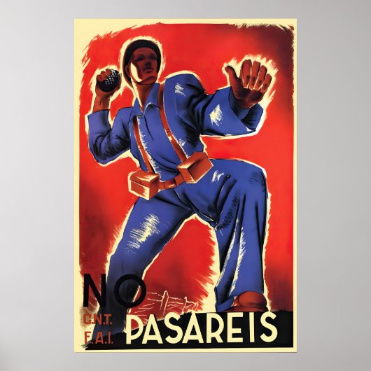 Spaanse Burgeroorlog Poster No Pasareis No Pasara (Voorkant)