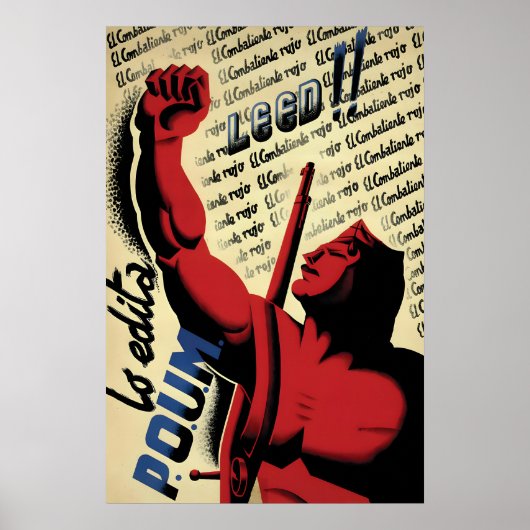 Spaanse Burgeroorlog Poster POUM LEED (Voorkant)