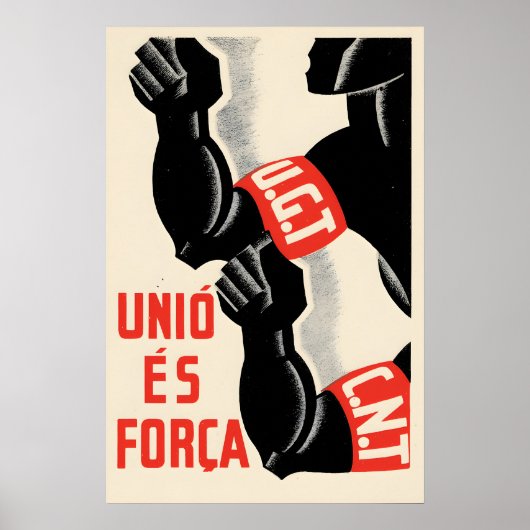 Spaanse Burgeroorlog Poster UGT CNT Eenheid is kra (Voorkant)
