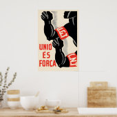 Spaanse Burgeroorlog Poster UGT CNT Eenheid is kra (Keuken)
