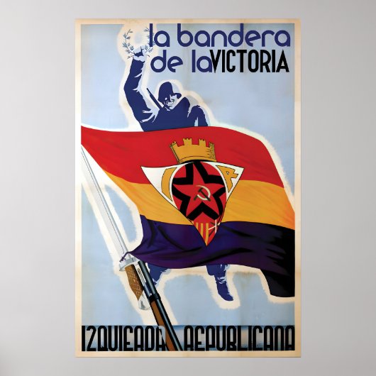 Spaanse Burgeroorlog Poster van het Volksfront De  (Voorkant)