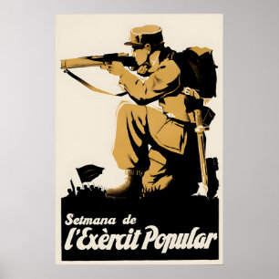 Spaanse Burgeroorlog Propaganda Poster Het leger v