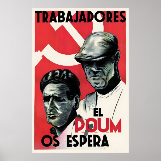 Spaanse Burgeroorlog Propagandaposter Arbeiders, d Poster (Voorkant)