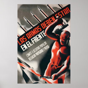 Spaanse Burgeroorlog Propagandaposter Wapens moet Poster