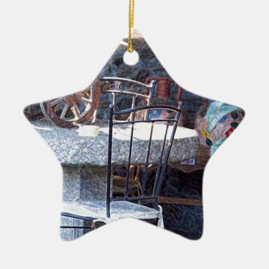 Spaanse Cactus Stilleven Keramisch Ornament (Voorkant)