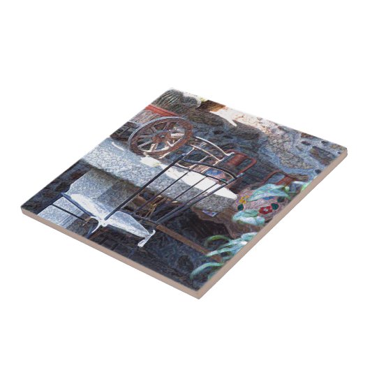 Spaanse cactus tegeltje (Zijkant)