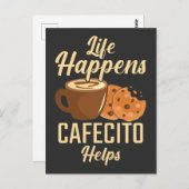 Spaanse cafecito koekje caffeine briefkaart (Voorkant / Achterkant)