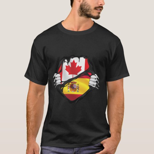 Spaanse Canadese handpalmen met gerookte rots T-shirt (Voorkant)