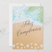 Spaanse Chic Sandy Beach Palm 80ste Verjaardag Par Kaart (Achterkant)