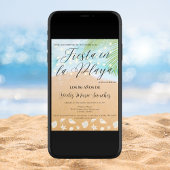 Spaanse Chic Sandy Beach Palm 80ste Verjaardag Par Kaart