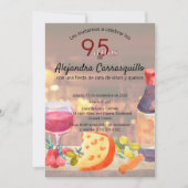 Spaanse Classy wijn en kaas proeven 95ste verjaard Kaart (Voorkant)