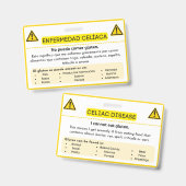 Spaanse Coeliakie Gluten Allergie Waarschuwingskaa Badge (Voor- en achterkant)