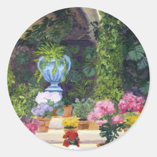 Spaanse Courtyard Ronde Sticker (Voorkant)