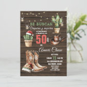 Spaanse Cowboy Cactus Kerstmis 50 Años Verjaardag Kaart (Staand voorkant)