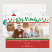 Spaanse Cristiano Feliz Navidad Foto Card Feestdagenkaart (Voorkant / Achterkant)
