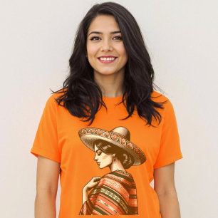  Spaanse cultuur Sarape Sombrero T-shirt