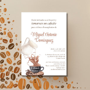 Spaanse Cute Coffee Splash 65ste Verjaardagsfeestj Kaart