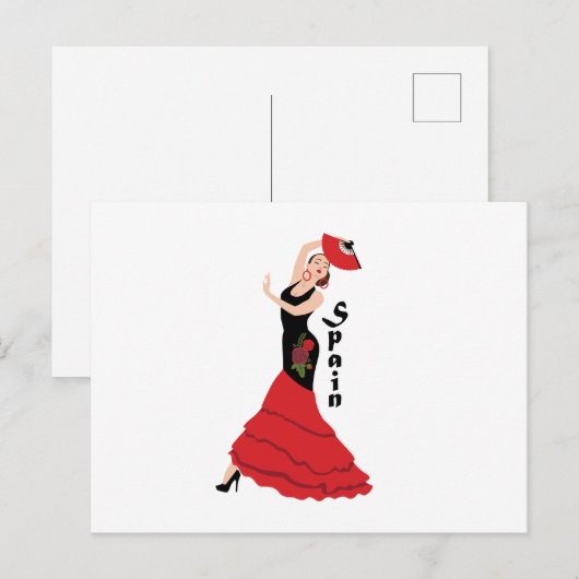 Spaanse dame briefkaart (Voorkant / Achterkant)