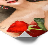 Spaanse dame in Red Digital Art Poster (Hoek)