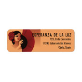 Spaanse dame met ventilator en rode roos in haar etiket (Voorkant)