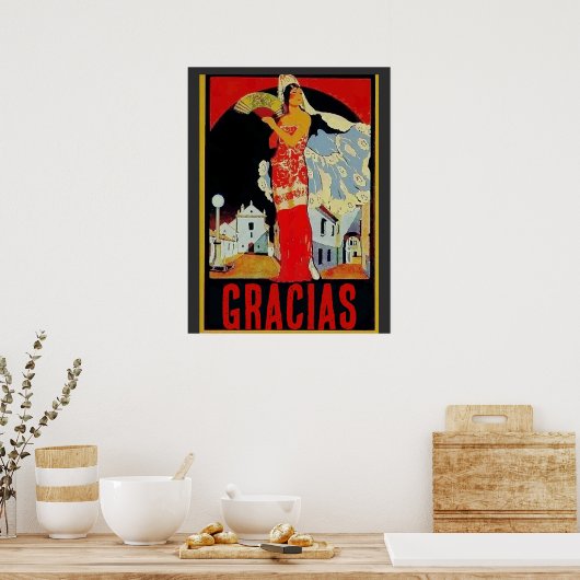 Spaanse dames, tekst toevoegen poster (Keuken)