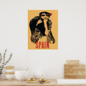 Spaanse dames, tekst toevoegen poster (Keuken)