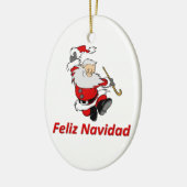 Spaanse dansende kerstman keramisch ornament (Links)