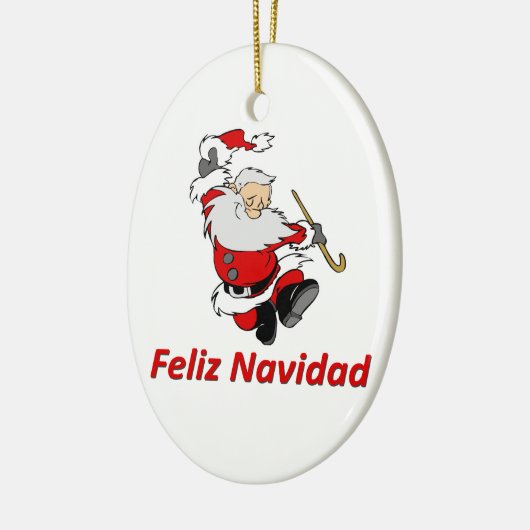 Spaanse dansende kerstman keramisch ornament (Links)