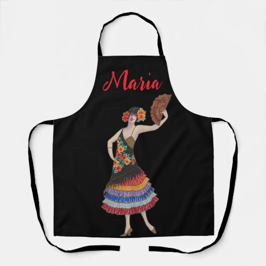  Spaanse danser Flamenco Custom Name Schort (Voorkant)