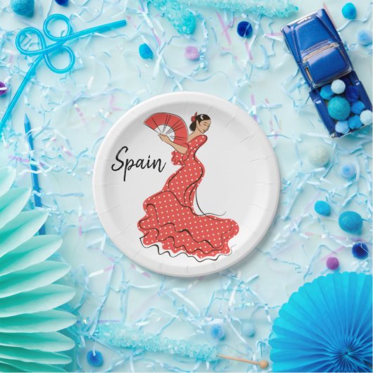 Spaanse danser Flamenco Papieren Bordje (Feest)