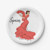 Spaanse danser Flamenco Papieren Bordje (Voorkant)
