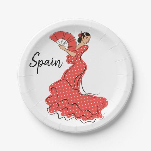 Spaanse danser Flamenco Papieren Bordje (Voorkant)