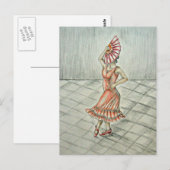 Spaanse danseres briefkaart (Voorkant / Achterkant)