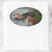 Spaanse danseres ovale sticker (Tas)