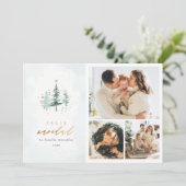 Spaanse dennenbomen 3 Fotocollage Feliz Navidad Feestdagenkaart (Staand voorkant)